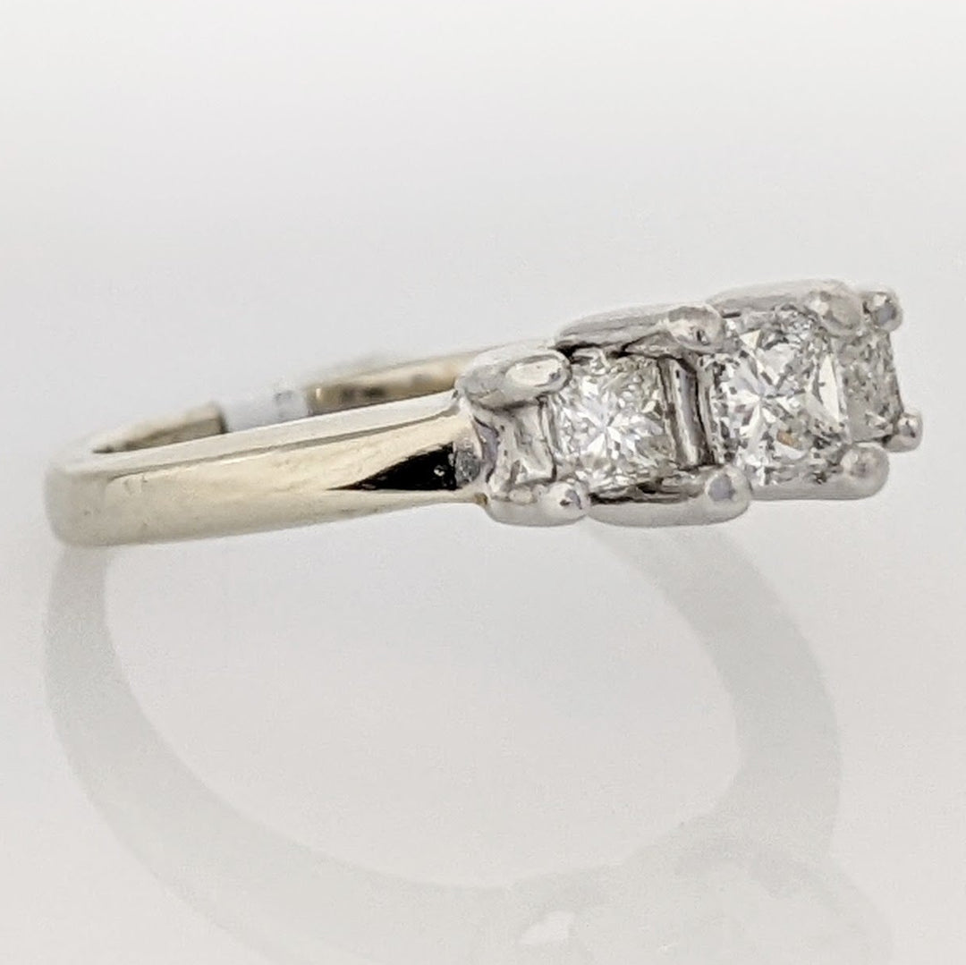 14K WHITE/PLATINUM .47 CARAT TOTAL WEIGHT I1 G DIAMOND PRINCESS CUT (3) TRINITY ESTATE RING 3.3 GRAMS