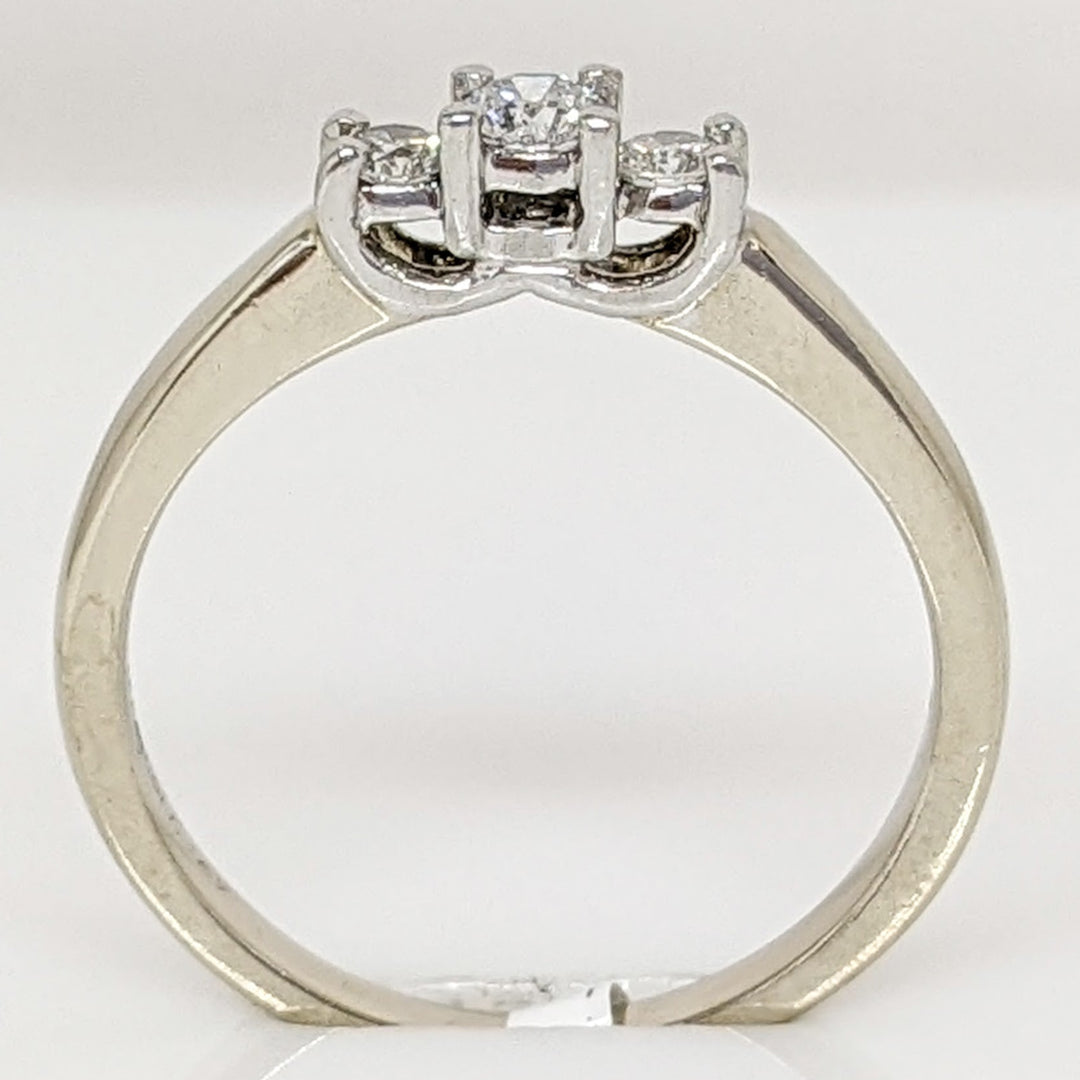14K WHITE/PLATINUM .42 CARAT TOTAL WEIGHT I1 G DIAMOND ROUND (3) TRINITY ESTATE RING 3.4 GRAMS