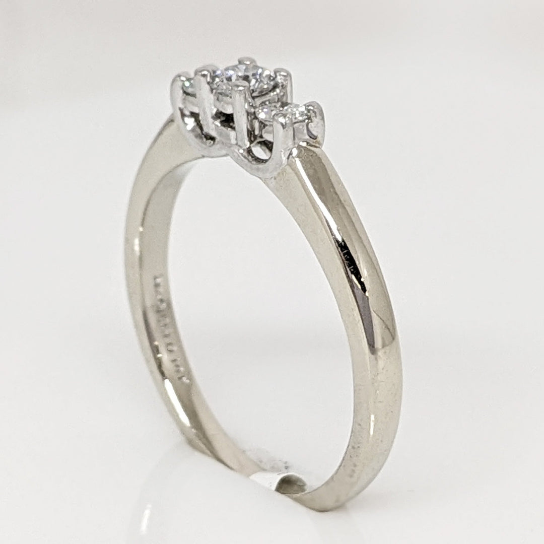14K WHITE/PLATINUM .42 CARAT TOTAL WEIGHT I1 G DIAMOND ROUND (3) TRINITY ESTATE RING 3.4 GRAMS