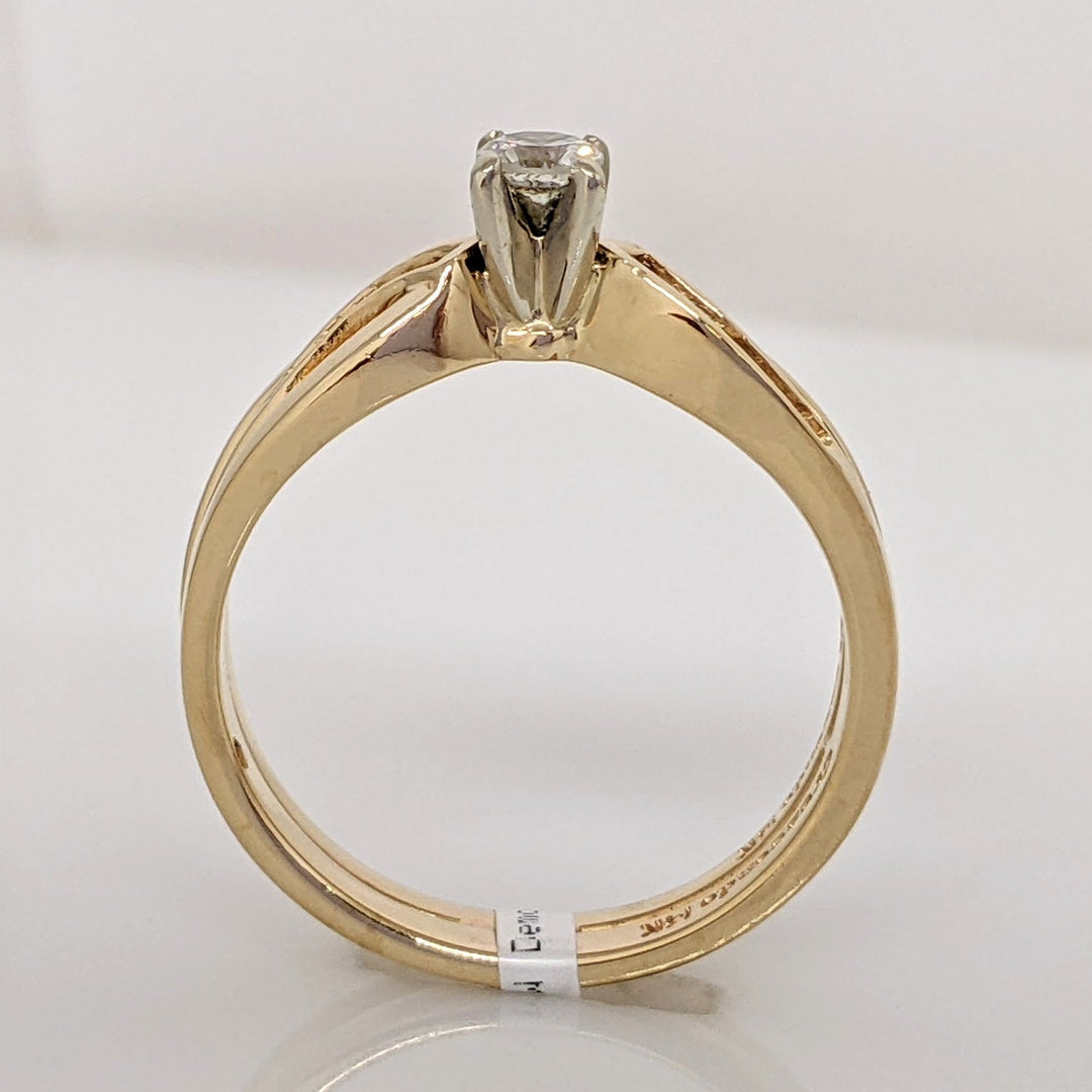 14K .25 CARAT TOTAL WEIGHT ROUND I1 H WITH (9) ROUND .06 TOTAL WEIGHT ESTATE SET 5.5 GRAMS