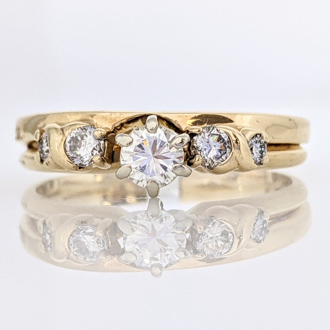 14K .41 CARAT TOTAL WEIGHT SI2 J DIAMOND ROUND (5) ESTATE RING 3.9 GRAMS
