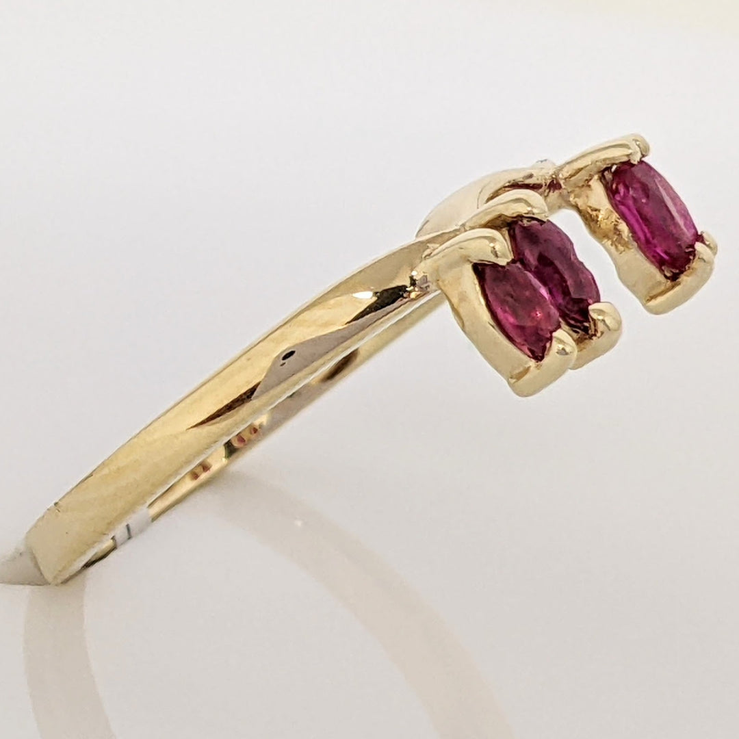 14K RUBY "A" MARQUISE (2) 2X4 (2) 5X1.5MM ESTATE WRAP 2.8 GRAMS