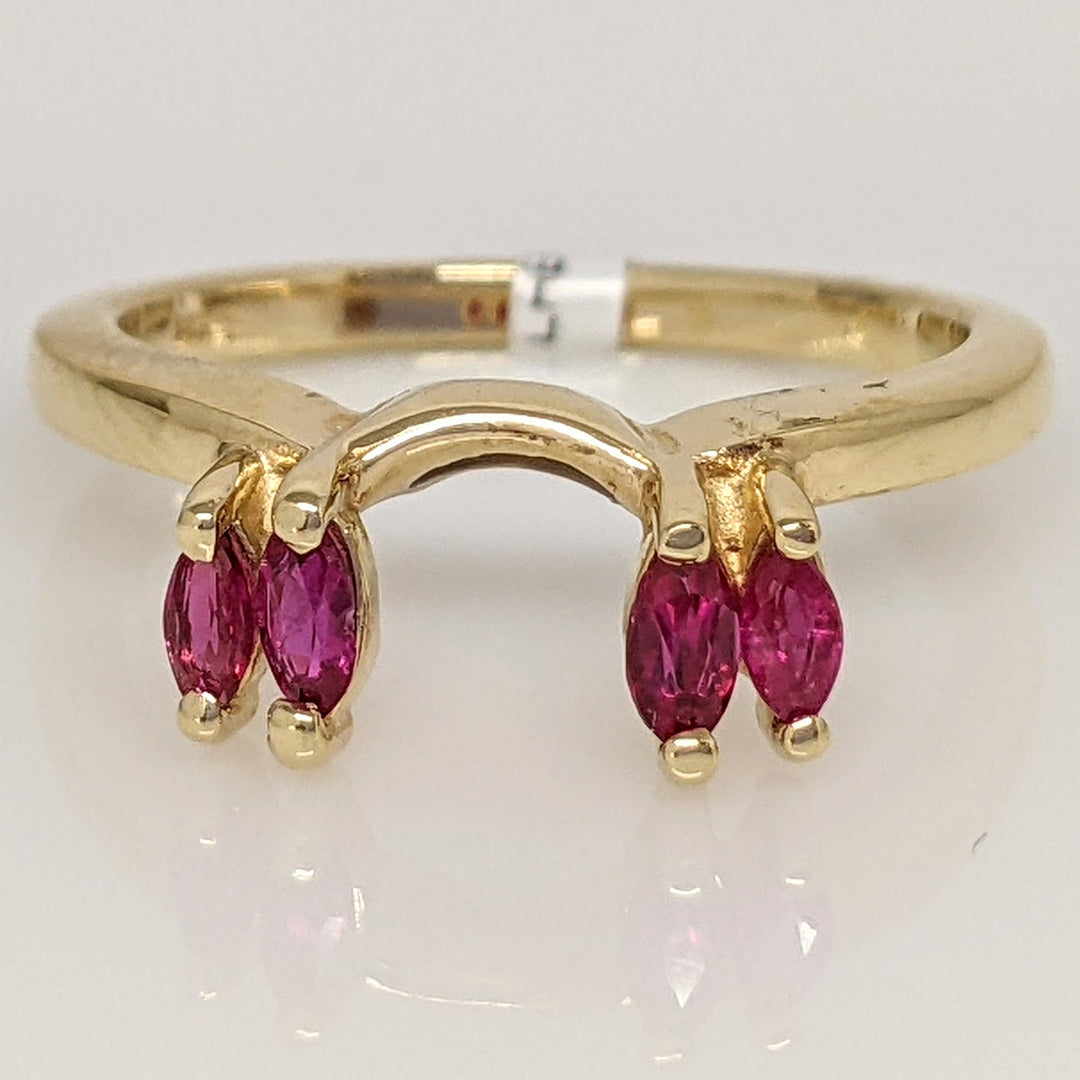 14K RUBY "A" MARQUISE (2) 2X4 (2) 5X1.5MM ESTATE WRAP 2.8 GRAMS