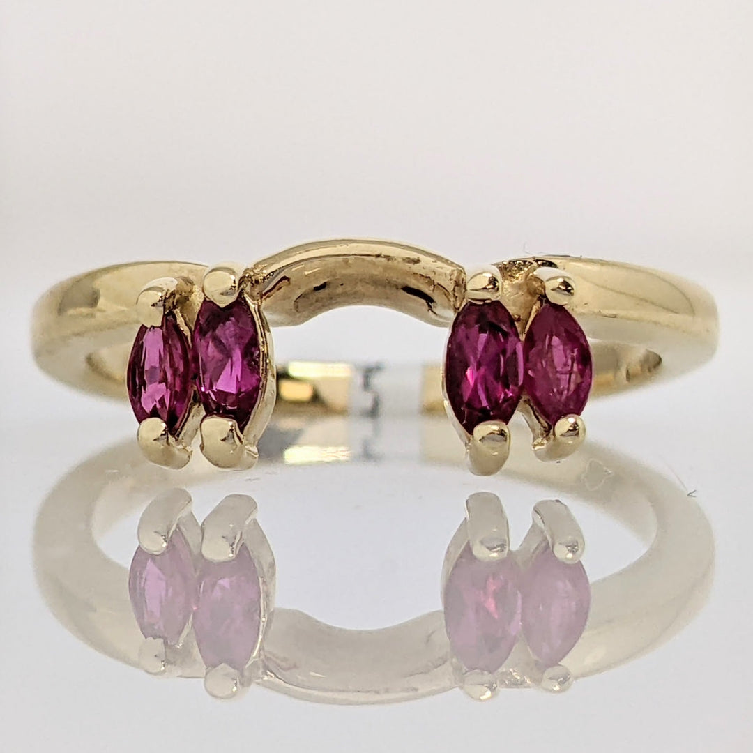 14K RUBY "A" MARQUISE (2) 2X4 (2) 5X1.5MM ESTATE WRAP 2.8 GRAMS