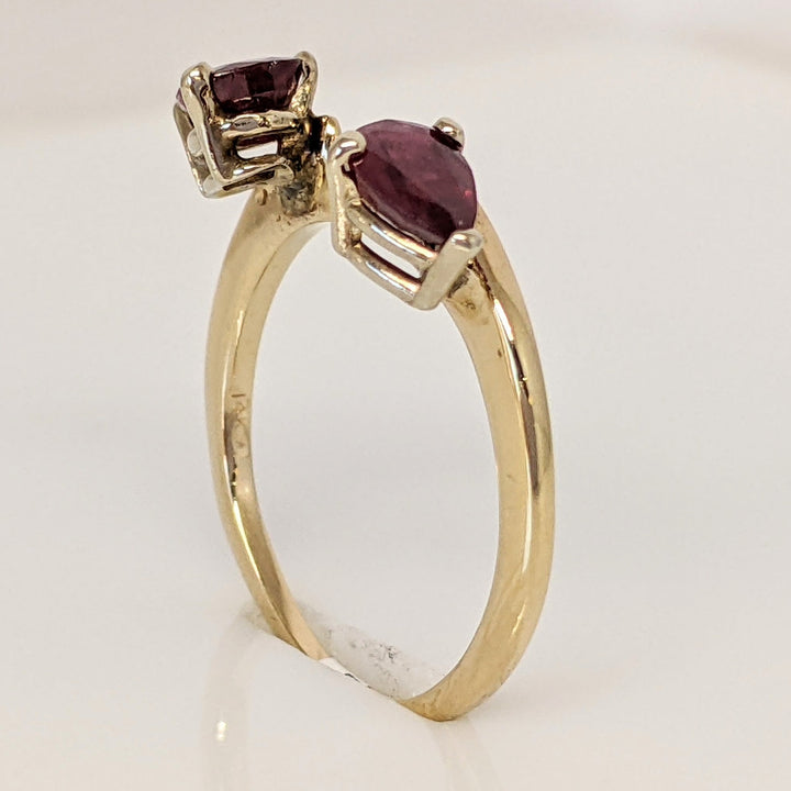 14K RUBY PEAR (2) "C" 4X6 ESTATE WRAP 2.2 GRAMS