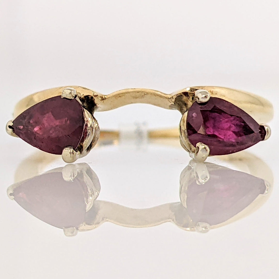 14K RUBY PEAR (2) "C" 4X6 ESTATE WRAP 2.2 GRAMS