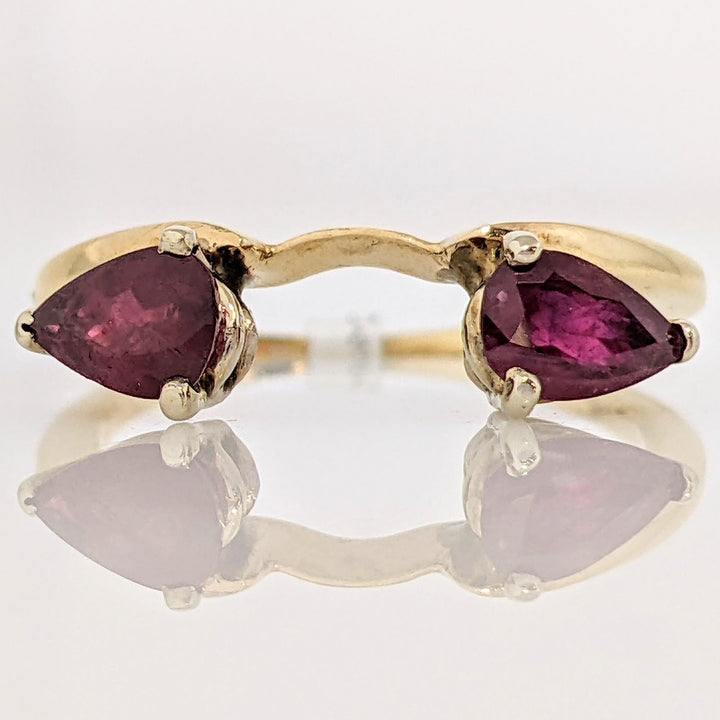 14K RUBY PEAR (2) "C" 4X6 ESTATE WRAP 2.2 GRAMS