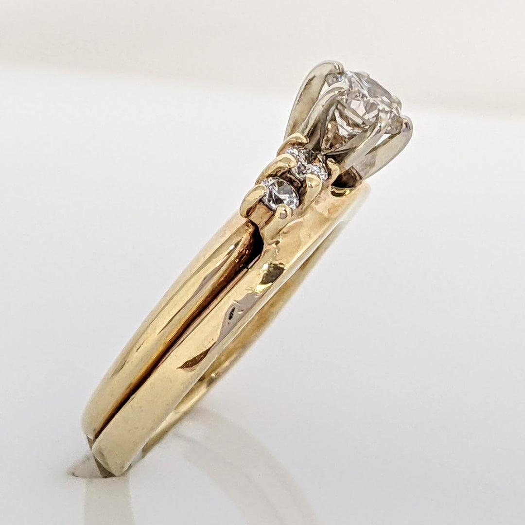 14K .49 CARAT TOTAL WEIGHT I1 J DIAMOND ROUND (5) ESTATE SET 3.7 GRAMS