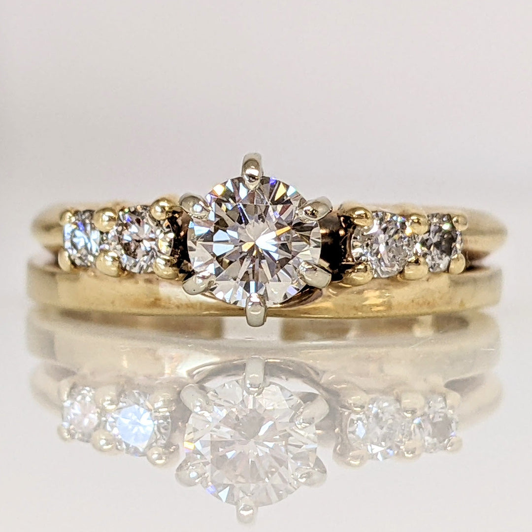 14K .49 CARAT TOTAL WEIGHT I1 J DIAMOND ROUND (5) ESTATE SET 3.7 GRAMS