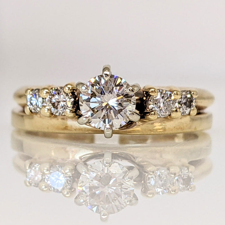 14K .49 CARAT TOTAL WEIGHT I1 J DIAMOND ROUND (5) ESTATE SET 3.7 GRAMS