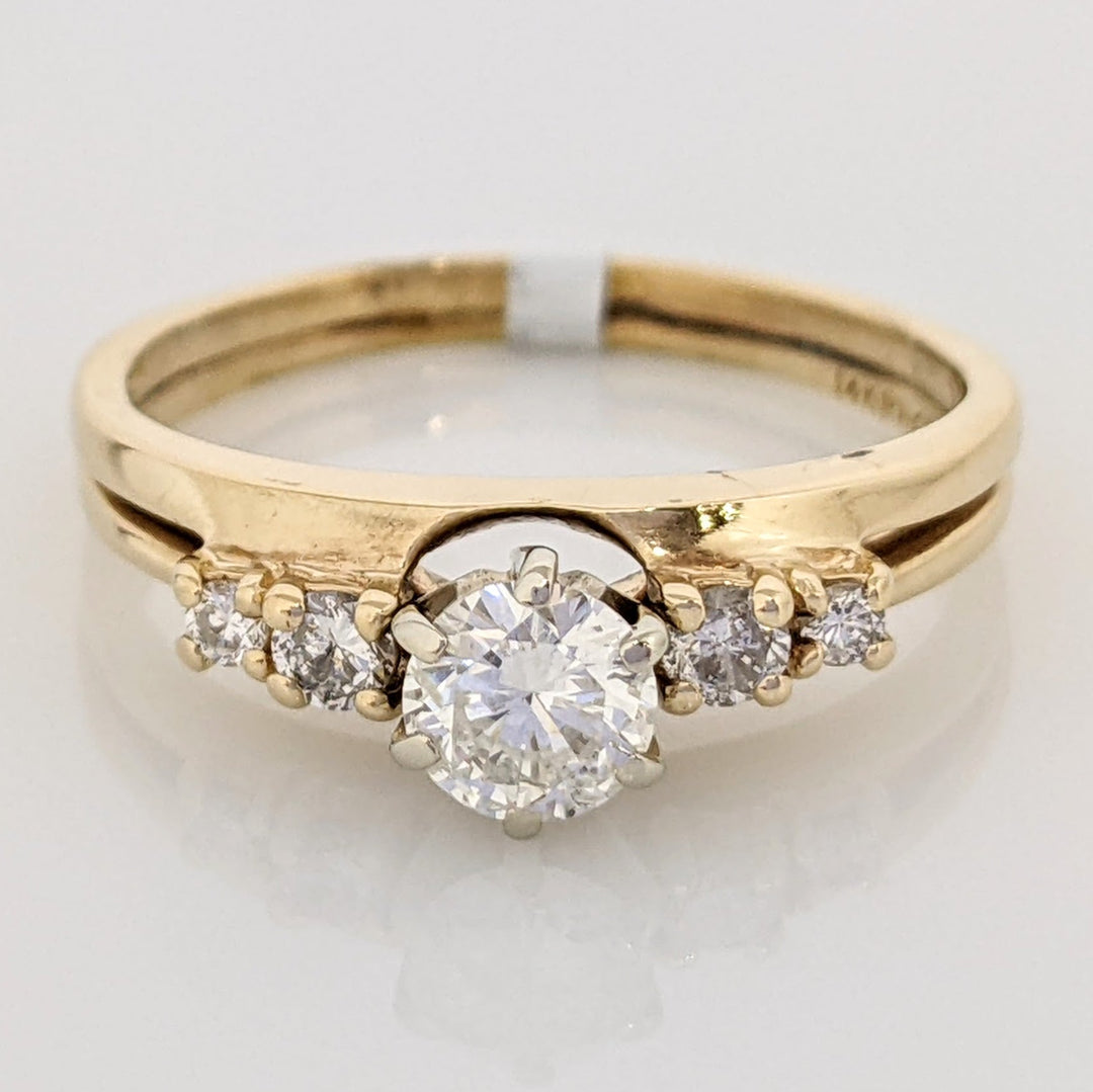 14K .69 CARAT TOTAL WEIGHT I1 G DIAMOND ROUND (5) ESTATE RING/WRAP 3.5 GRAMS