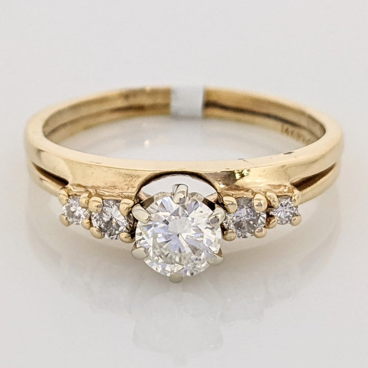 14K .69 CARAT TOTAL WEIGHT I1 G DIAMOND ROUND (5) ESTATE RING/WRAP 3.5 GRAMS