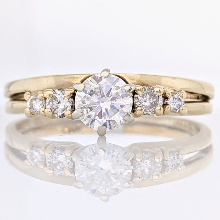 14K .69 CARAT TOTAL WEIGHT I1 G DIAMOND ROUND (5) ESTATE RING/WRAP 3.5 GRAMS