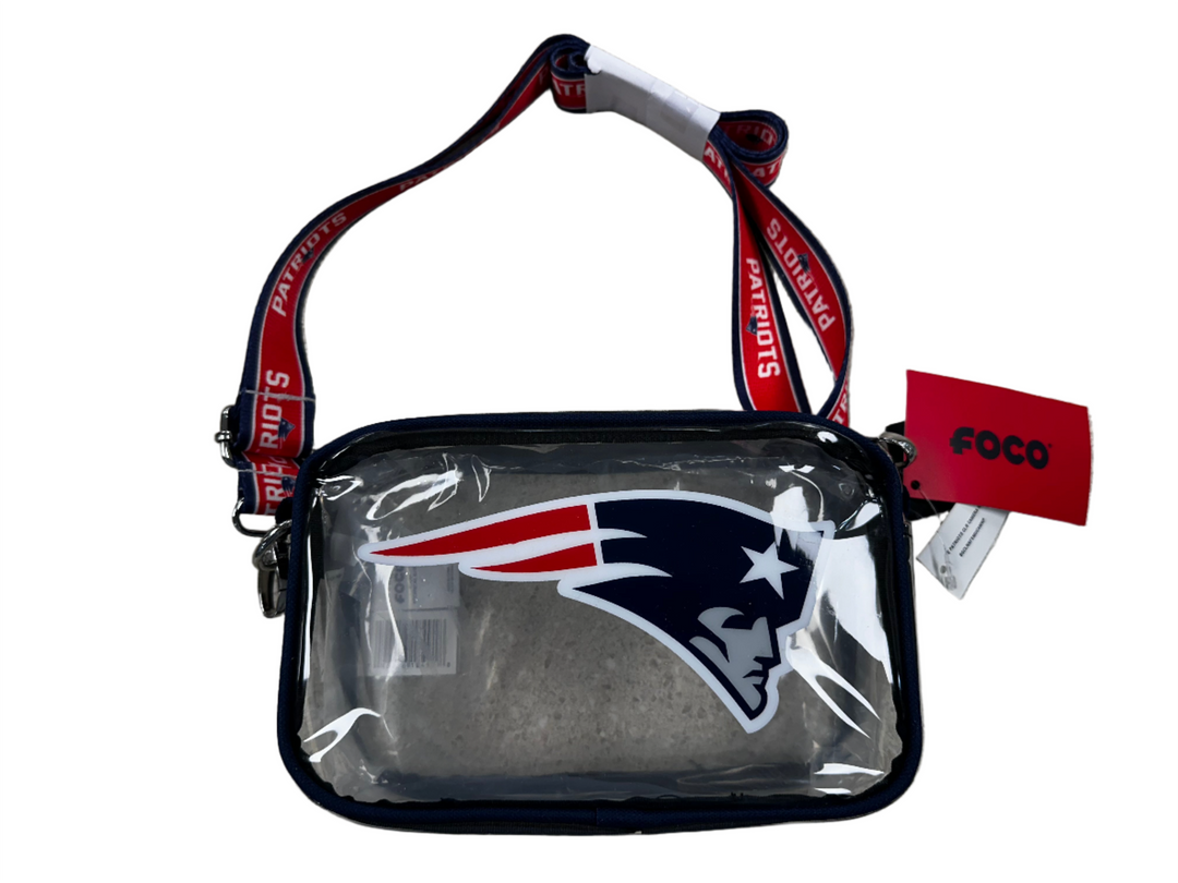 New England Patriots Team Stripe Clear Crossbody Bag
