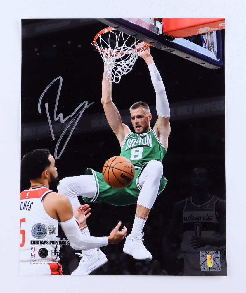 Kristaps Porzingis Signed Celtics 8x10 Photo (Beckett)