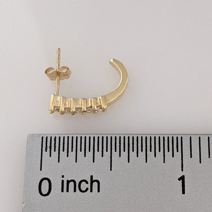 14K .25 CARAT TOTAL WEIGHT SI1 I DIAMOND ROUND (10) ESTATE EARRINGS 2.2 GRAMS