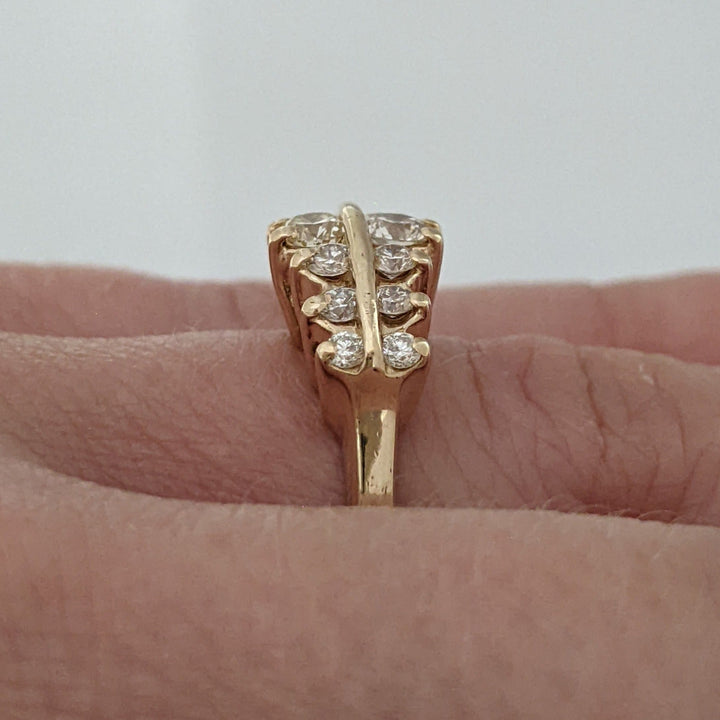 14K .61 CARAT TOTAL WEIGHT SI1 K DIAMOND ROUND (14) ESTATE RING 3.8 GRAMS