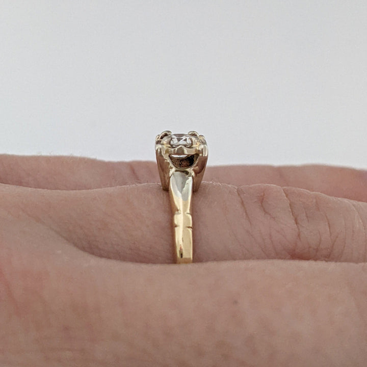 14K .16 CARAT TOTAL VS1 I DIAMOND ROUND ILLUSION HEAD ESTATE RING 1.9 GRAMS