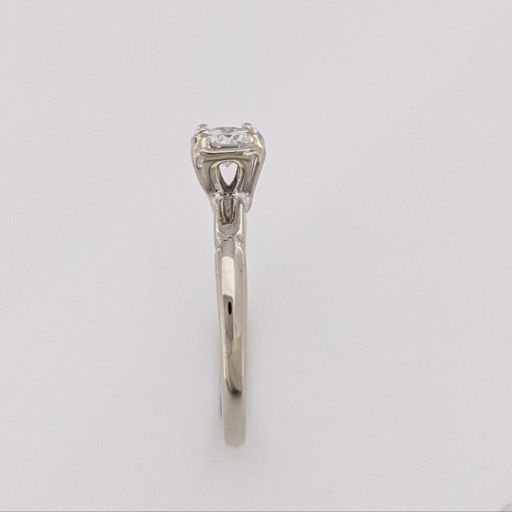 14K WHITE .38 CARAT TOTAL VS2 I DIAMOND ROUND ILLUSION HEAD ESTATE RING 2.2 GRAMS