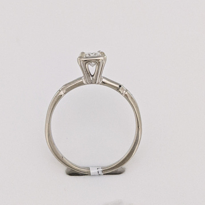 14K WHITE .38 CARAT TOTAL VS2 I DIAMOND ROUND ILLUSION HEAD ESTATE RING 2.2 GRAMS