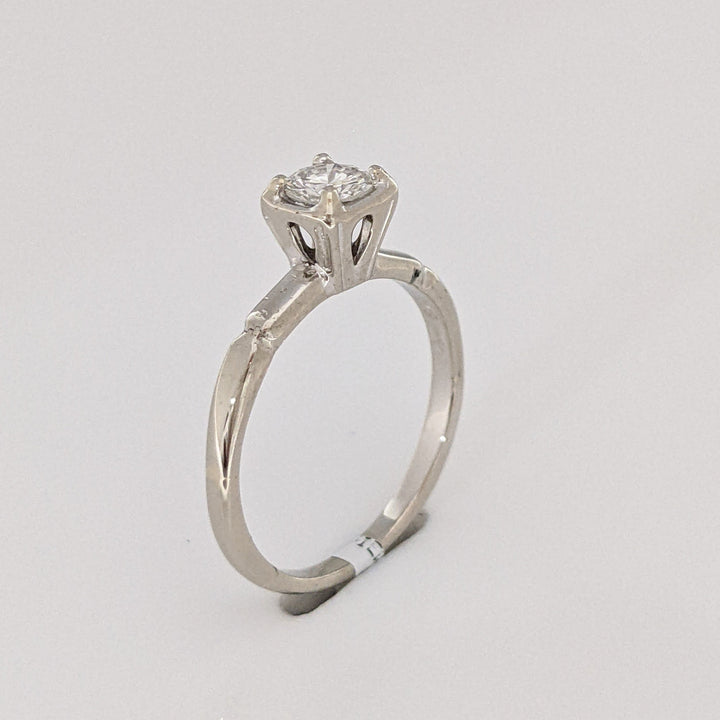 14K WHITE .38 CARAT TOTAL VS2 I DIAMOND ROUND ILLUSION HEAD ESTATE RING 2.2 GRAMS