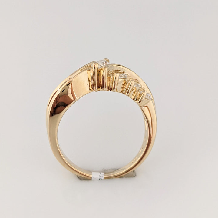 14K 1.01 CARAT TOTAL WEIGHT SI I (7) MARQUISE DIAMOND ESTATE BAND 5.4 GRAMS