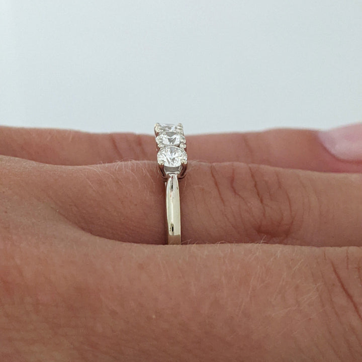14K WHITE .51 CARAT TOTAL WEIGHT VS1 F DIAMOND ROUND (3) ESTATE RING 2.6 GRAMS