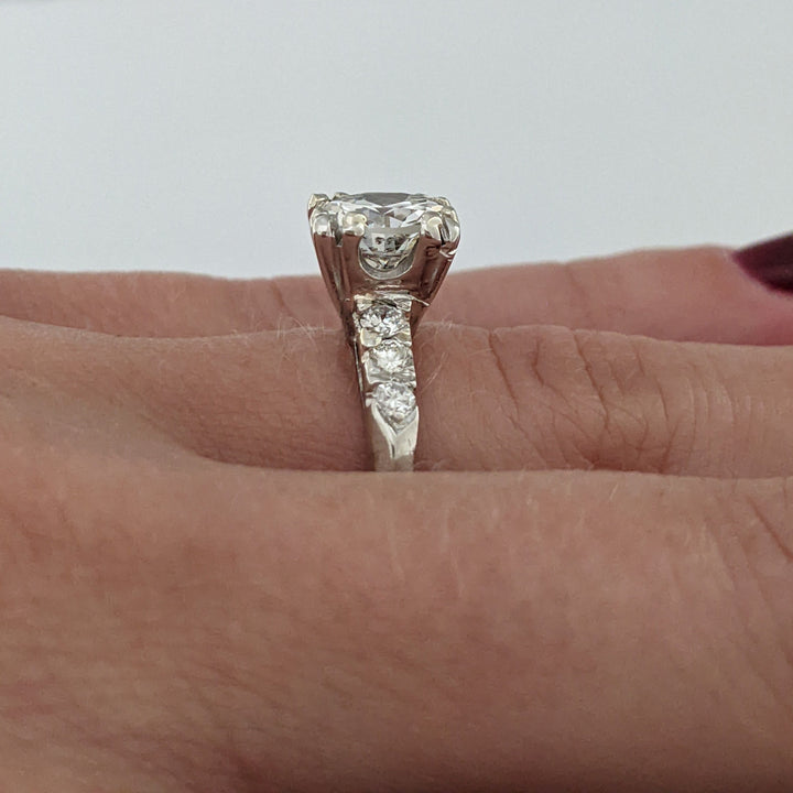 PLATINUM 1.95 CARAT TOTAL  WEIGHT I1 H DIAMOND ROUND (7) ESTATE 5.9 GRAMS
