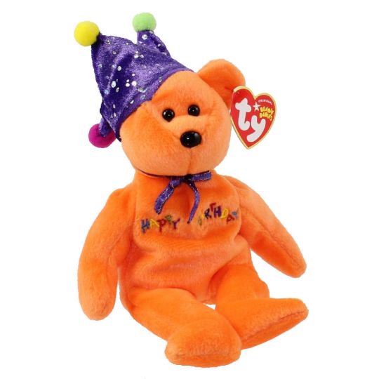 Happy Birthday the Bear (Orange w/ Hat)