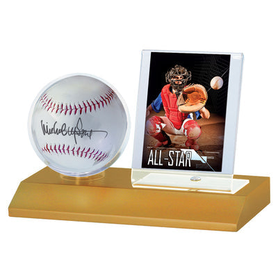 BALL & CARD LIGHT WOOD BASE HOLDER