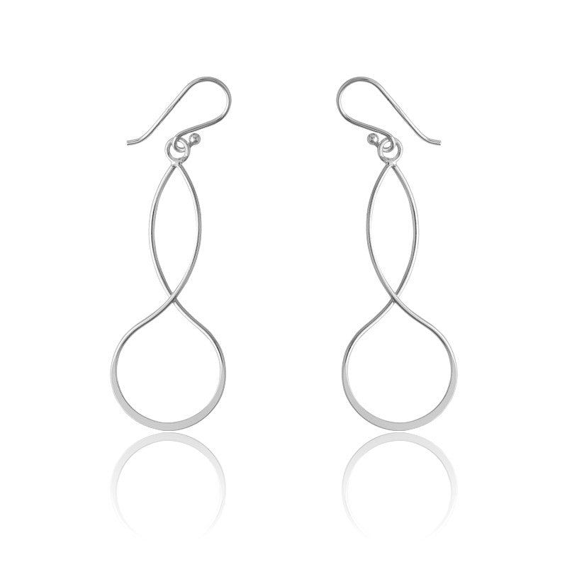 Sterling Silver Large Oval and Circle Earrings