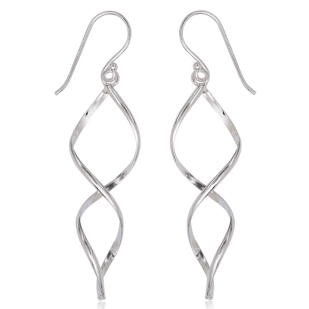 Sterling Silver Open 3 D Swirl Earrings