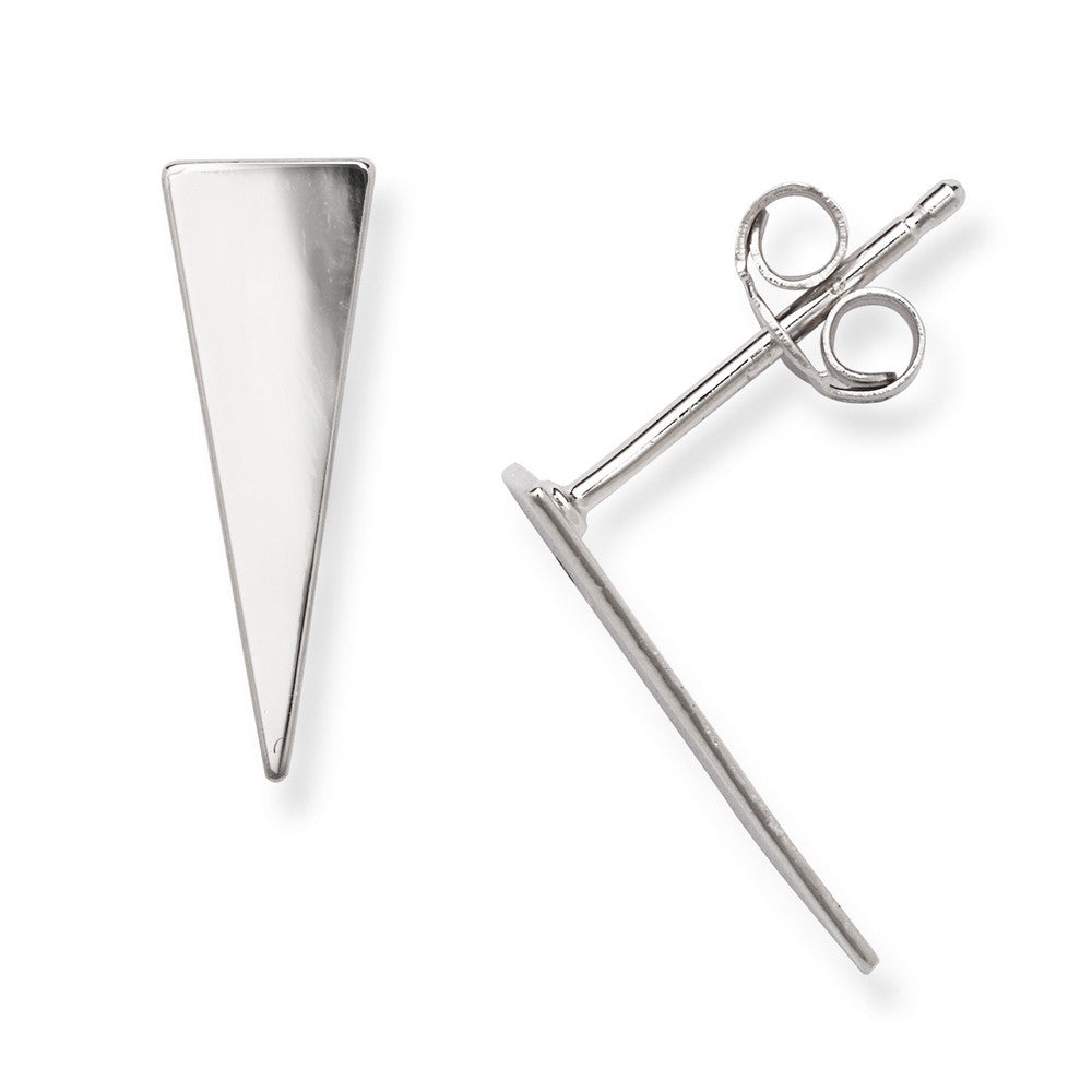 Sterling Silver Flat Isosceles Triangle Stud Earrings