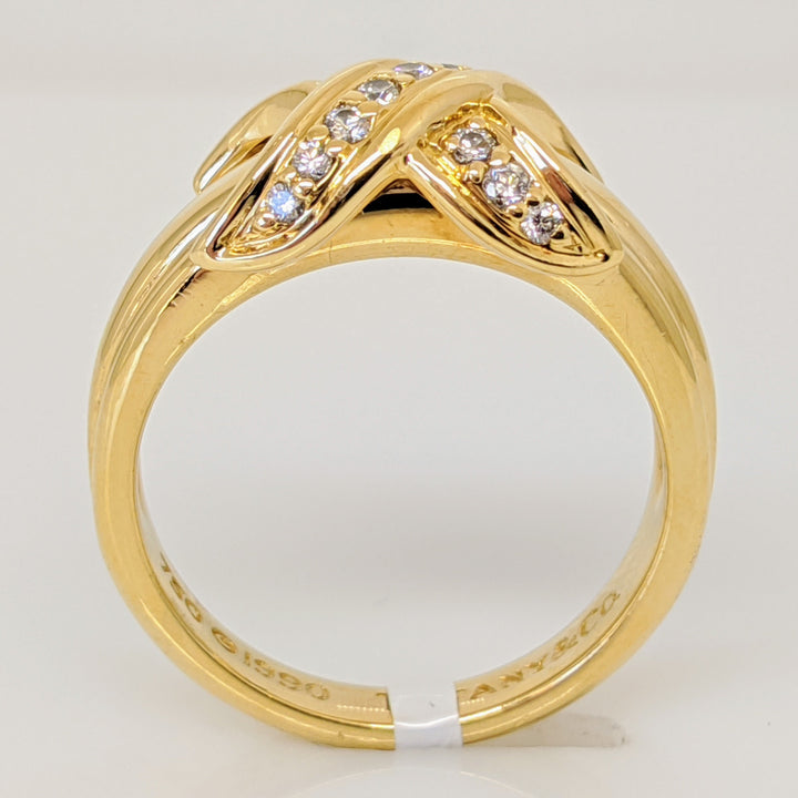 18K .25 CARAT TOTAL WEIGHT VVS1 G ROUND DIAMOND (15) "TIFFANY CO" ESTATE BAND 7.1 GRAMS