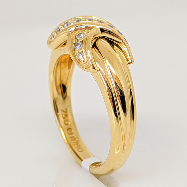 18K .25 CARAT TOTAL WEIGHT VVS1 G ROUND DIAMOND (15) "TIFFANY CO" ESTATE BAND 7.1 GRAMS