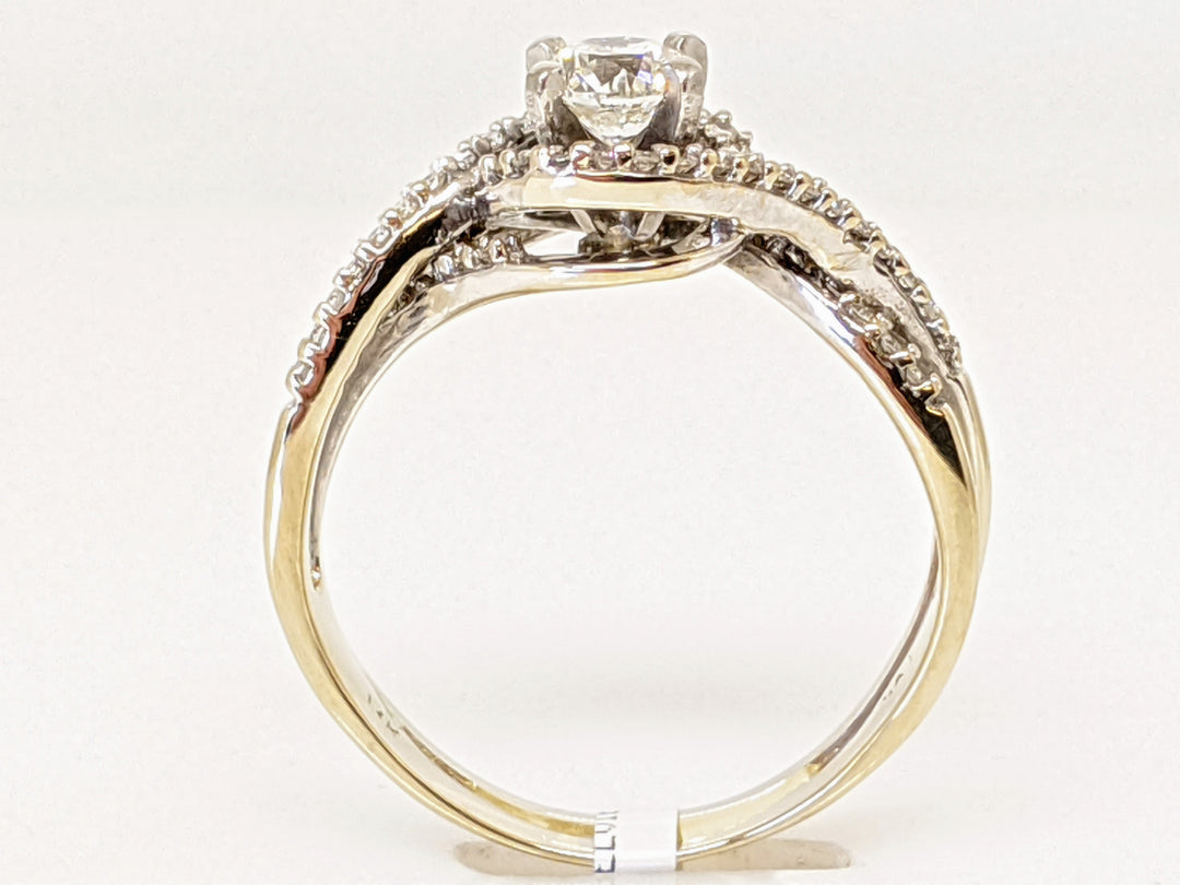 14K WHITE .95 CARAT TOTAL WEIGHT SI1 G DIAMOND ROUND (70) ESTATE RING 3.9 GRAMS