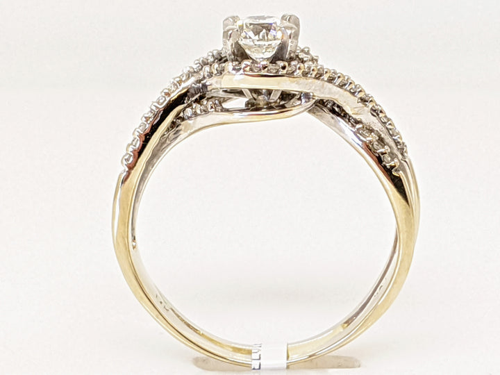 14K WHITE .95 CARAT TOTAL WEIGHT SI1 G DIAMOND ROUND (70) ESTATE RING 3.9 GRAMS