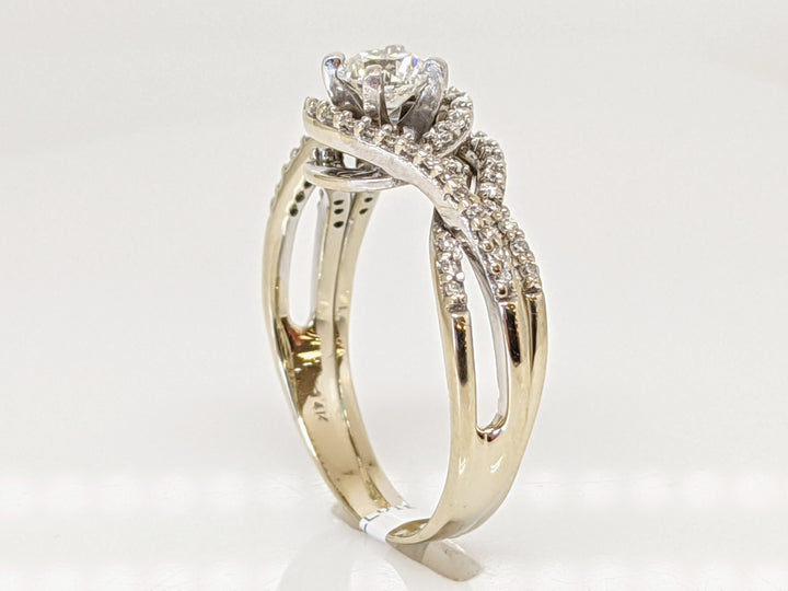 14K WHITE .95 CARAT TOTAL WEIGHT SI1 G DIAMOND ROUND (70) ESTATE RING 3.9 GRAMS