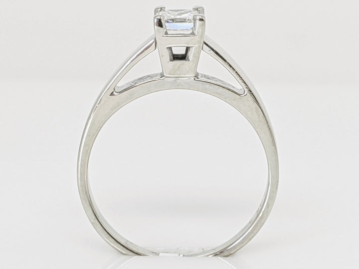 14K WHITE .48 CARAT TOTAL SI2 H DIAMOND PC RAISED SHANK SOLITAIRE ESTATE RING 3.1G