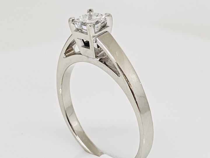 14K WHITE .48 CARAT TOTAL SI2 H DIAMOND PC RAISED SHANK SOLITAIRE ESTATE RING 3.1G