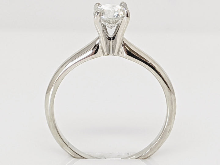 14K WHITE .50 CARAT TOTAL I1 J DIAMOND ROUND 4-PRONG SOLITAIRE ESTATE RING 2.2 GRAMS