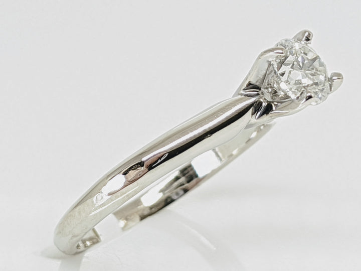 14K WHITE .50 CARAT TOTAL I1 J DIAMOND ROUND 4-PRONG SOLITAIRE ESTATE RING 2.2 GRAMS