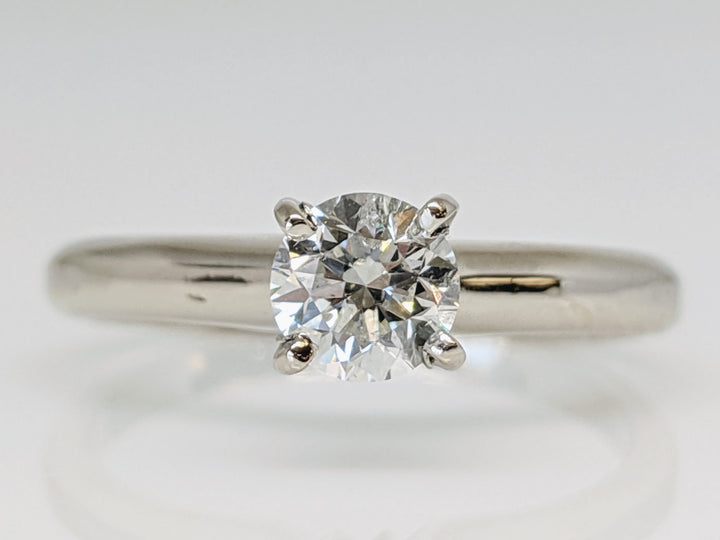 14K WHITE .50 CARAT TOTAL I1 J DIAMOND ROUND 4-PRONG SOLITAIRE ESTATE RING 2.2 GRAMS