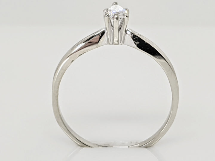 14K WHITE .20 CARAT TOTAL SI2 G DIAMOND PEAR SOLITAIRE ESTATE RING 1.7 GRAMS