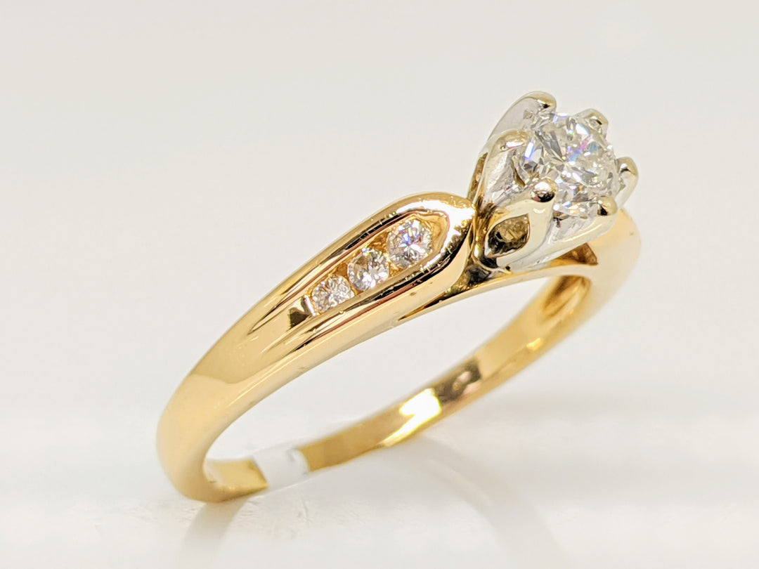 14K .46 CARAT TOTAL WEIGHT SI1 G DIAMOND ROUND (7) ESTATE RING 3.9 GRAMS