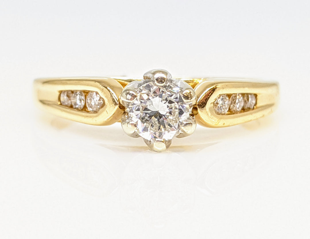 14K .46 CARAT TOTAL WEIGHT SI1 G DIAMOND ROUND (7) ESTATE RING 3.9 GRAMS