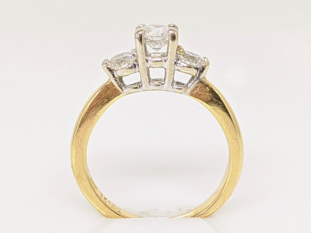 14K .53 CARAT TOTAL WEIGHT I1 F DIAMOND ROUND (3) TRINITY ESTATE RING 2.3 GRAMS
