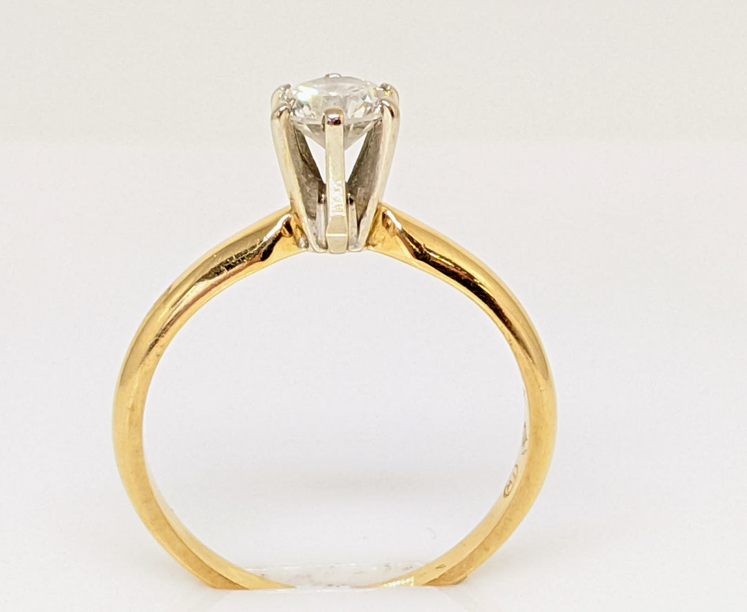 14K .40 CARAT TOTAL SI2 H DIAMOND ROUND SOLITAIRE ESTATE RING 2.1 GRAMS