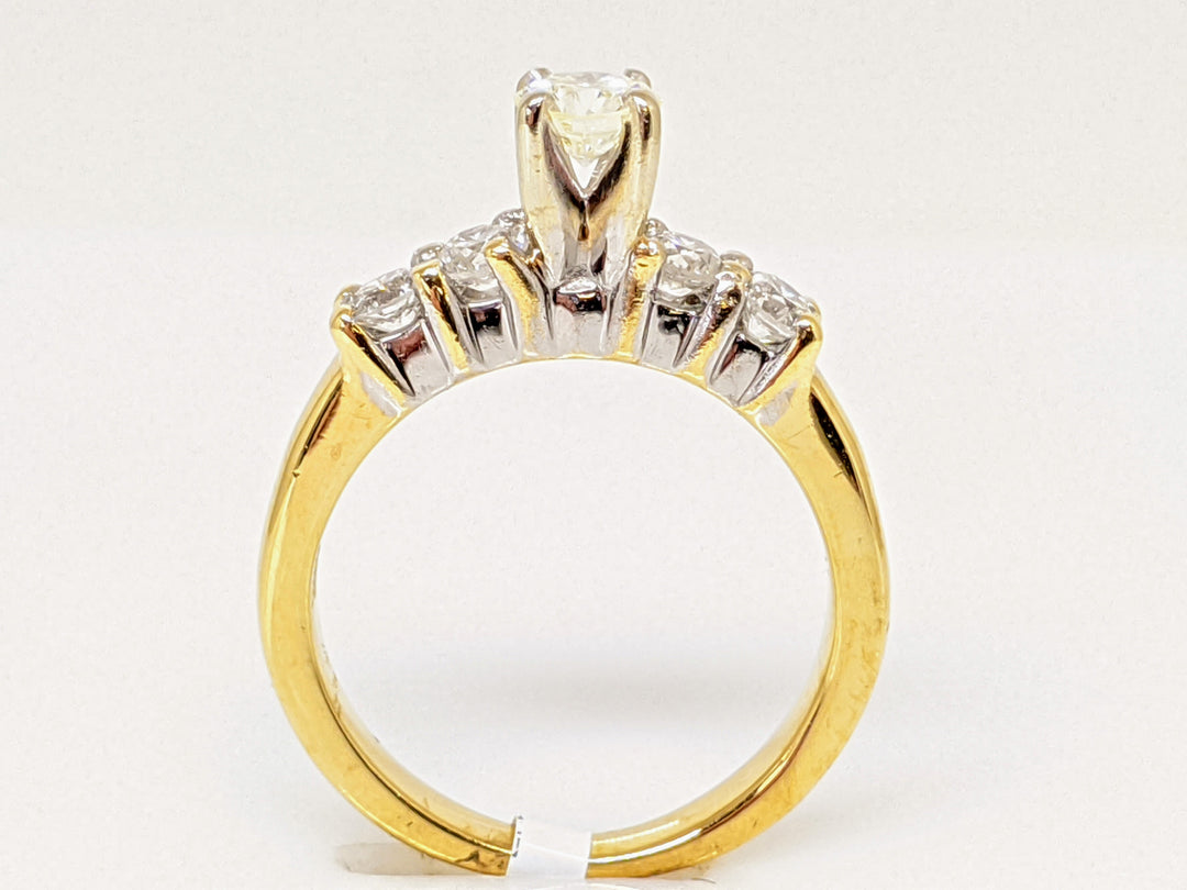 14K .68 CARAT TOTAL WEIGHT VS1 I DIAMOND ROUND (5) ESTATE RING 3.8 GRAMS