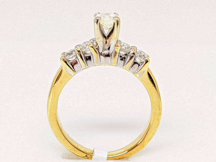 14K .68 CARAT TOTAL WEIGHT VS1 I DIAMOND ROUND (5) ESTATE RING 3.8 GRAMS